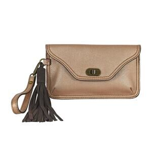 NWT! Trenditions Catchfly Women's Fringe Clutch Wristlet in Rose Gold